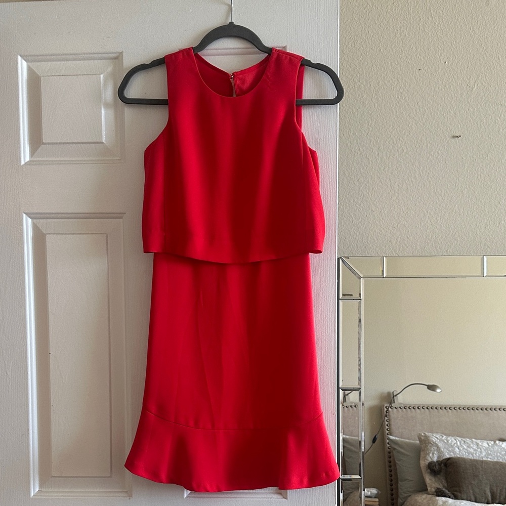 Banana Republic Vibrant Red Layered Dress